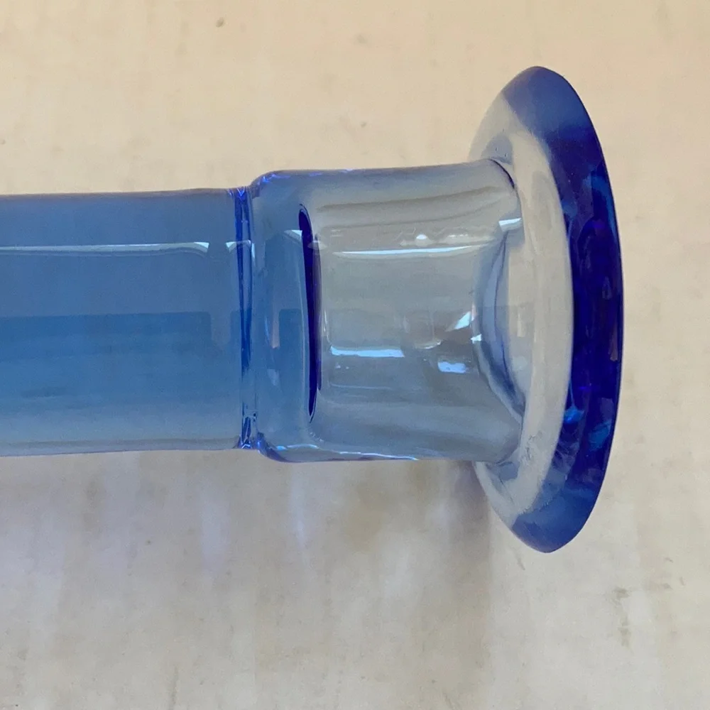 Bohemia Glass Czech blue candlestick